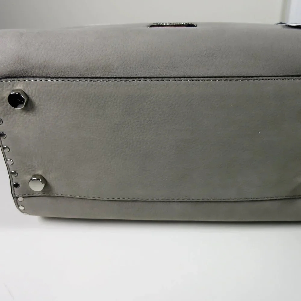 Rebecca Minkoff Midnighter Medium Satchel Grey Nubuck Leather NWT